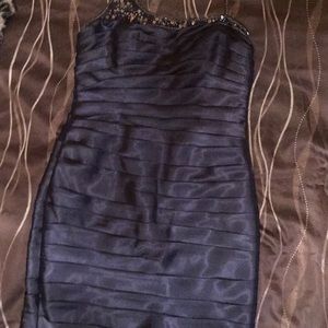 Navy blue formal evening dress